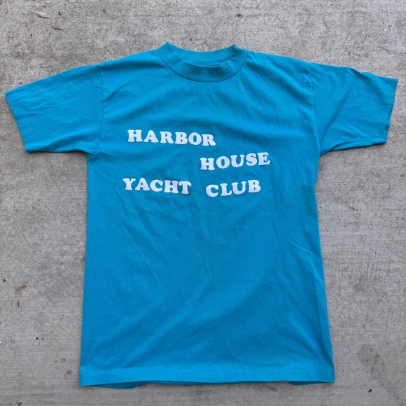 Miller Other - Vintage 80s Harbor House Yacht Club T-Shirt Blue Made in USA Large Mens